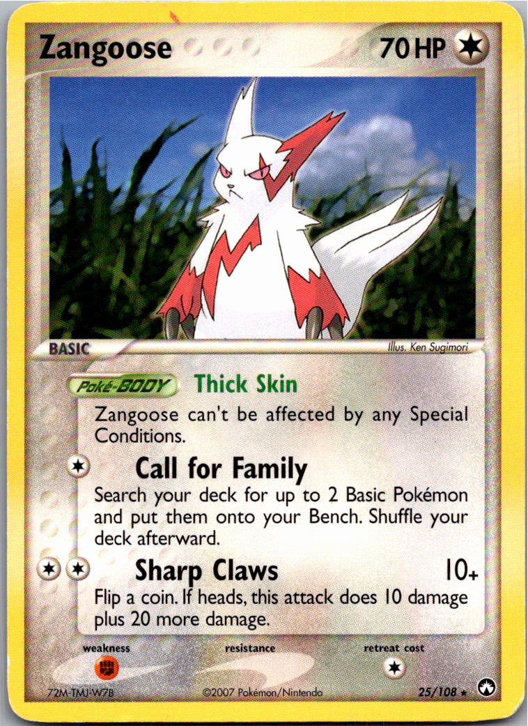 Zangoose Sengo 25/108 EX Power Keepers – Vorderseite