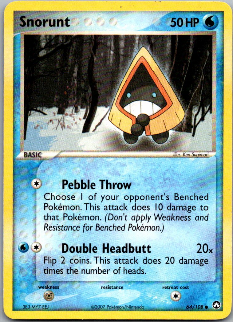Snorunt Schneppke 64/108 EX Power Keepers – Vorderseite