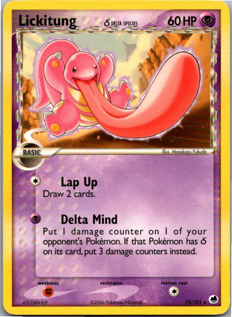 Lickitung δ Schlurp δ 19/101 EX Dragon Frontiers – Vorderseite