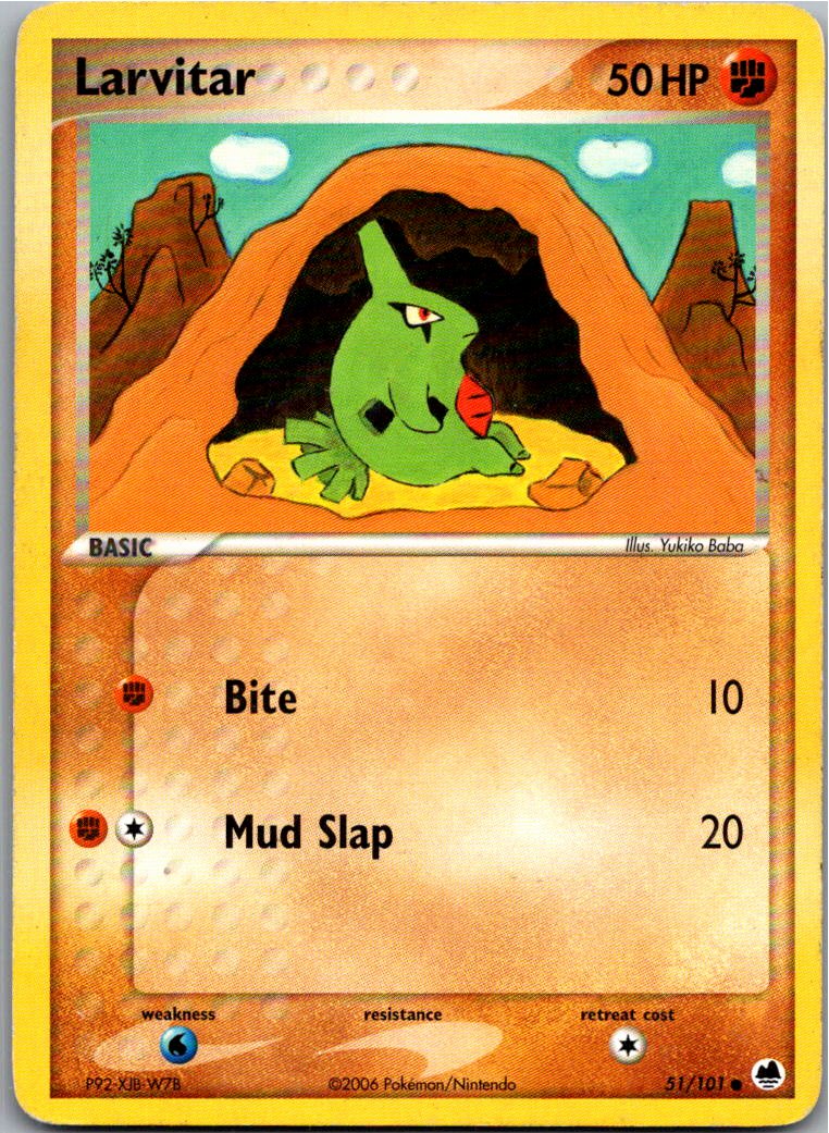 Larvitar 51/101 EX Dragon Frontiers – Vorderseite