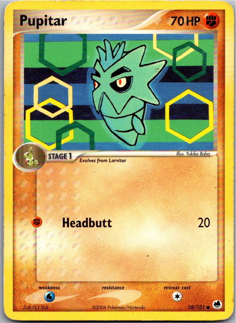 Pupitar 58/101 EX Dragon Frontiers – Vorderseite
