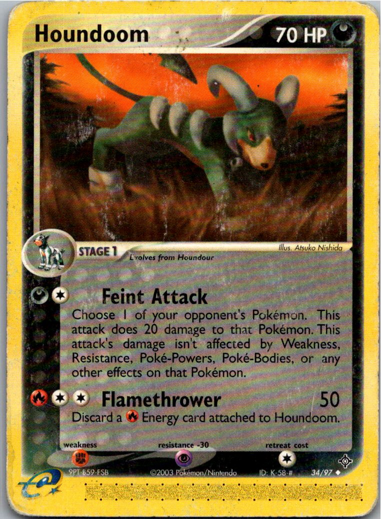 Houndoom Hundemon 34/97 EX Drache – Vorderseite