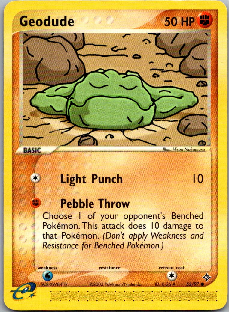 Geodude Kleinstein 55/97 EX Drache – Vorderseite