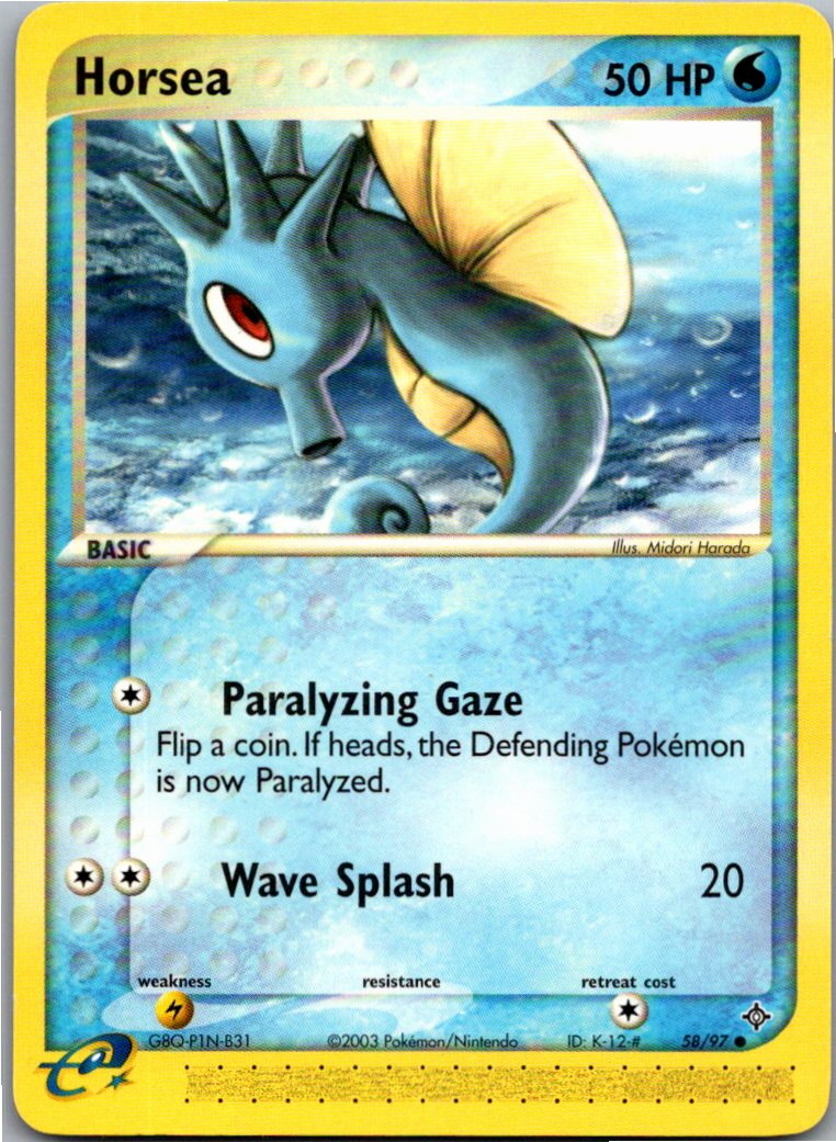 Horsea Seeper 58/97 EX Drache – Vorderseite
