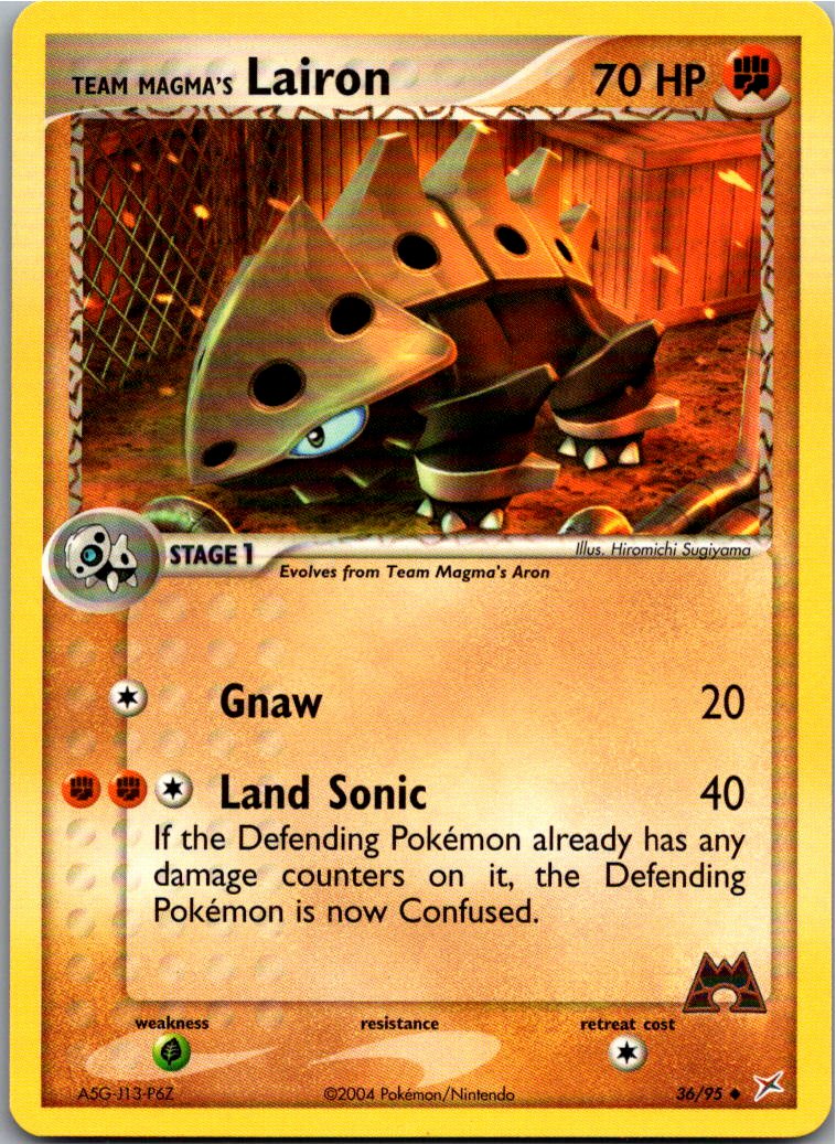 Team Magma's Lairon Lairon 36/95 EX Team Magma vs Team Aqua – Vorderseite