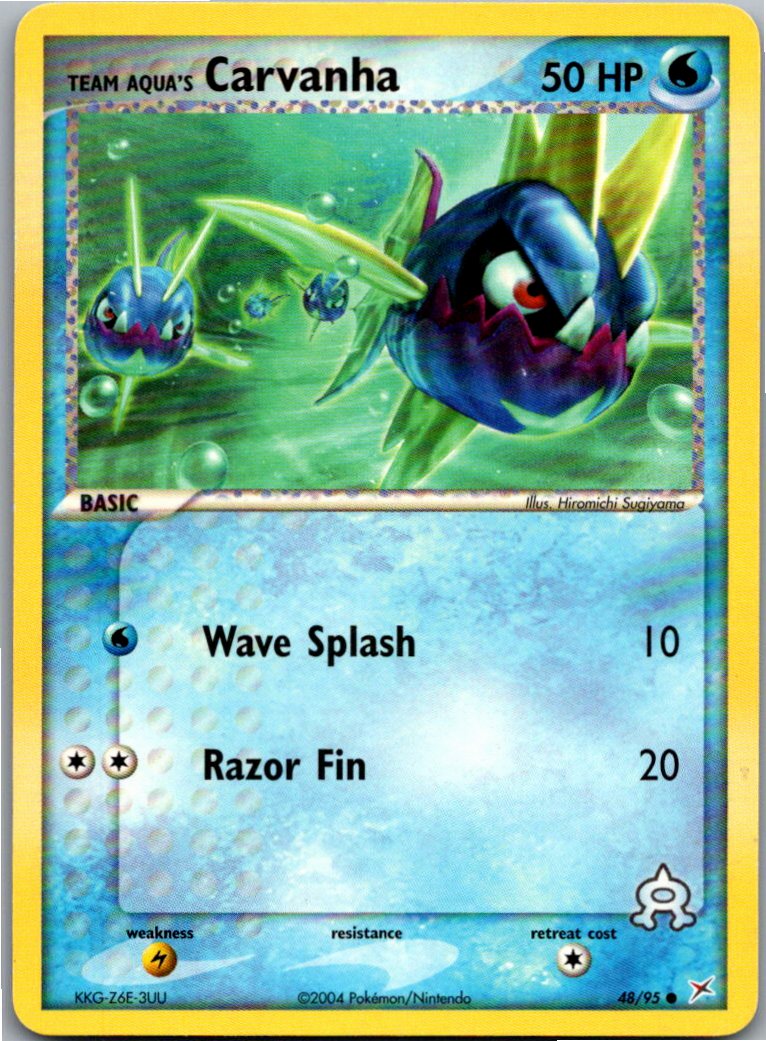 Team Aqua's Carvanha Kanivanha 48/95 EX Team Magma vs Team Aqua – Vorderseite