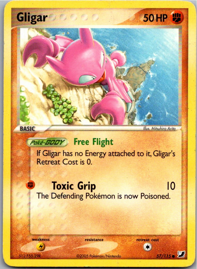 Gligar Skorgla 57/115 EX Verborgene Mächte – Vorderseite