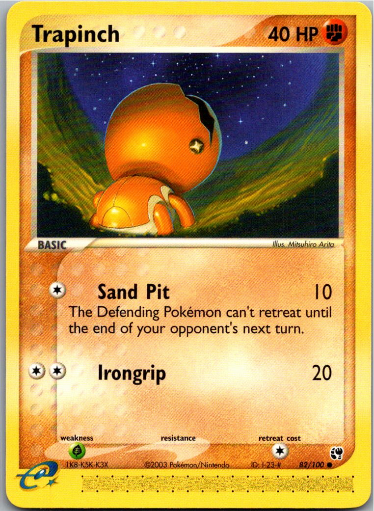 Trapinch Knacklion 82/100 EX Sandsturm – Vorderseite