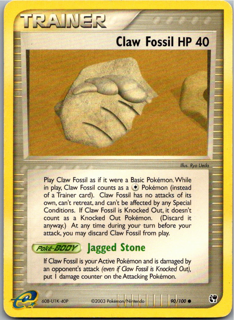 Claw Fossil Klauenfossil 90/100 EX Sandsturm – Vorderseite