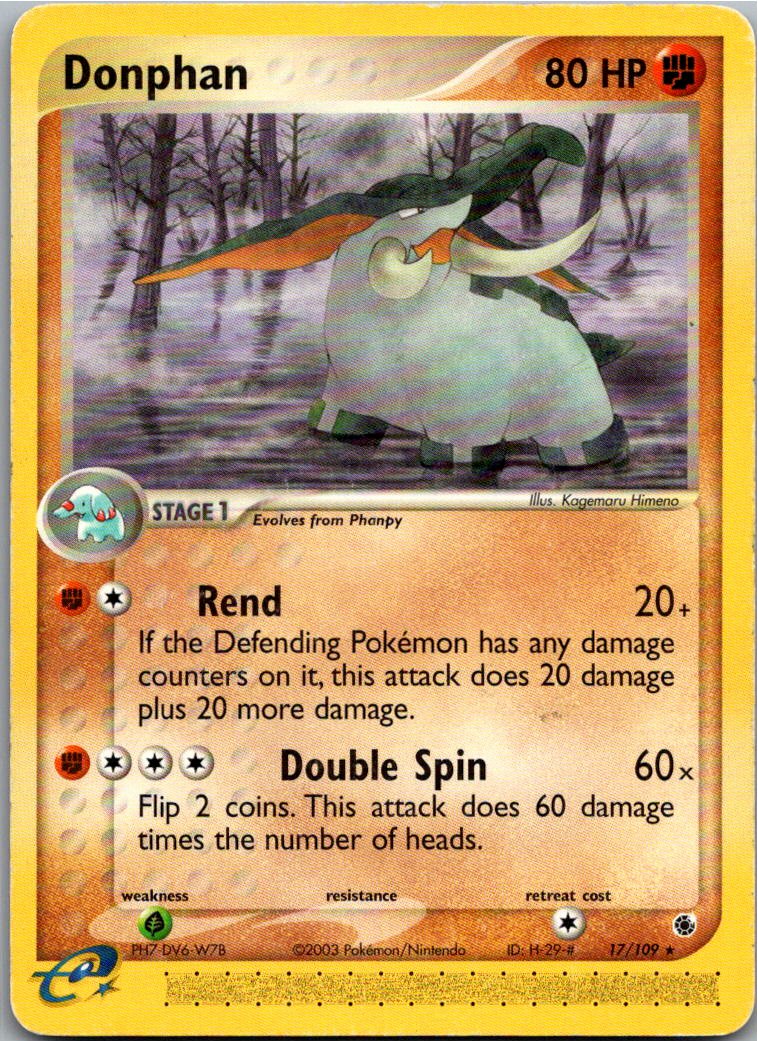 Donphan 17/109 EX Rubin & Saphir – Vorderseite