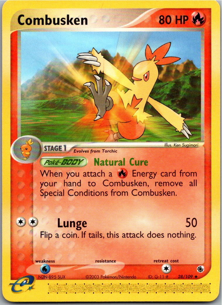 Combusken Jungglut 28/109 EX Rubin & Saphir – Vorderseite