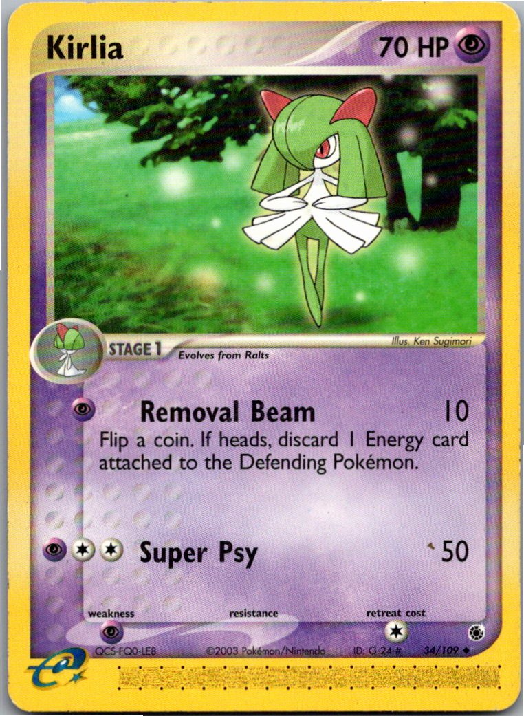 Kirlia 34/109 EX Rubin & Saphir – Vorderseite