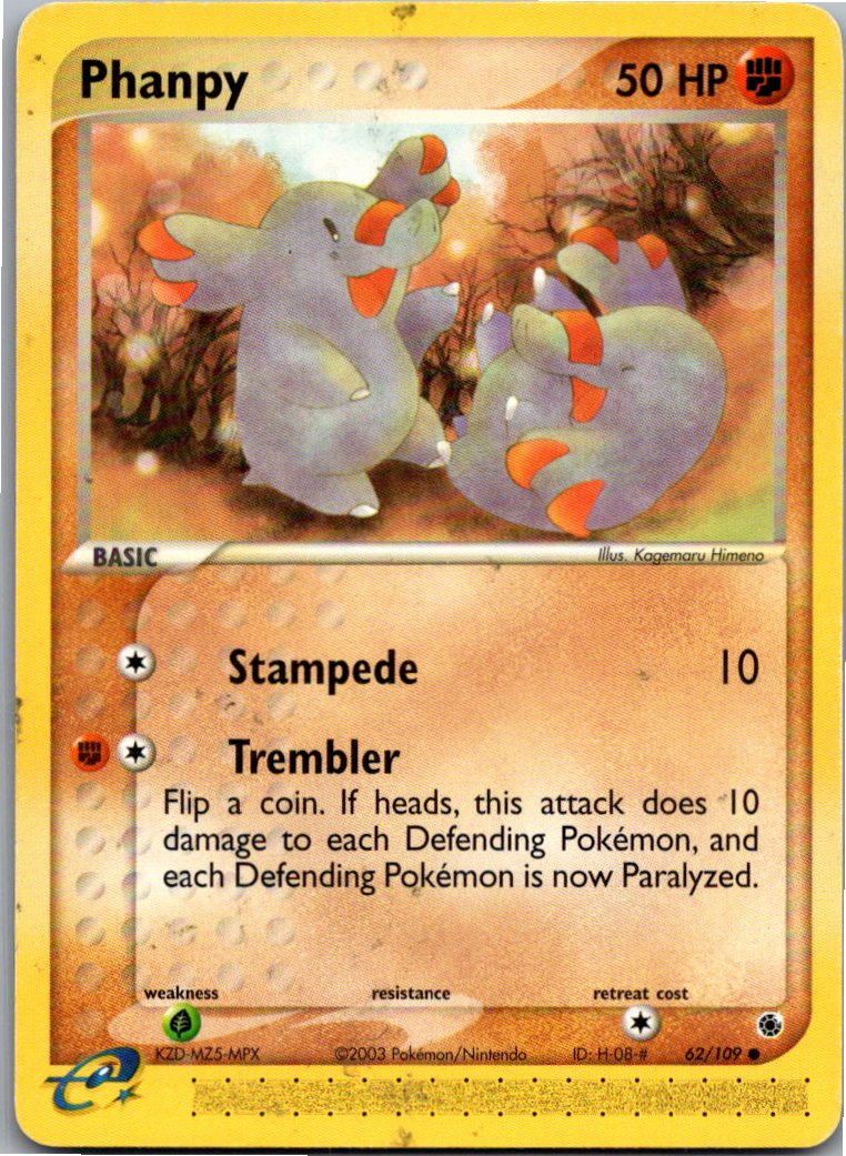 Phanpy 62/109 EX Rubin & Saphir – Vorderseite
