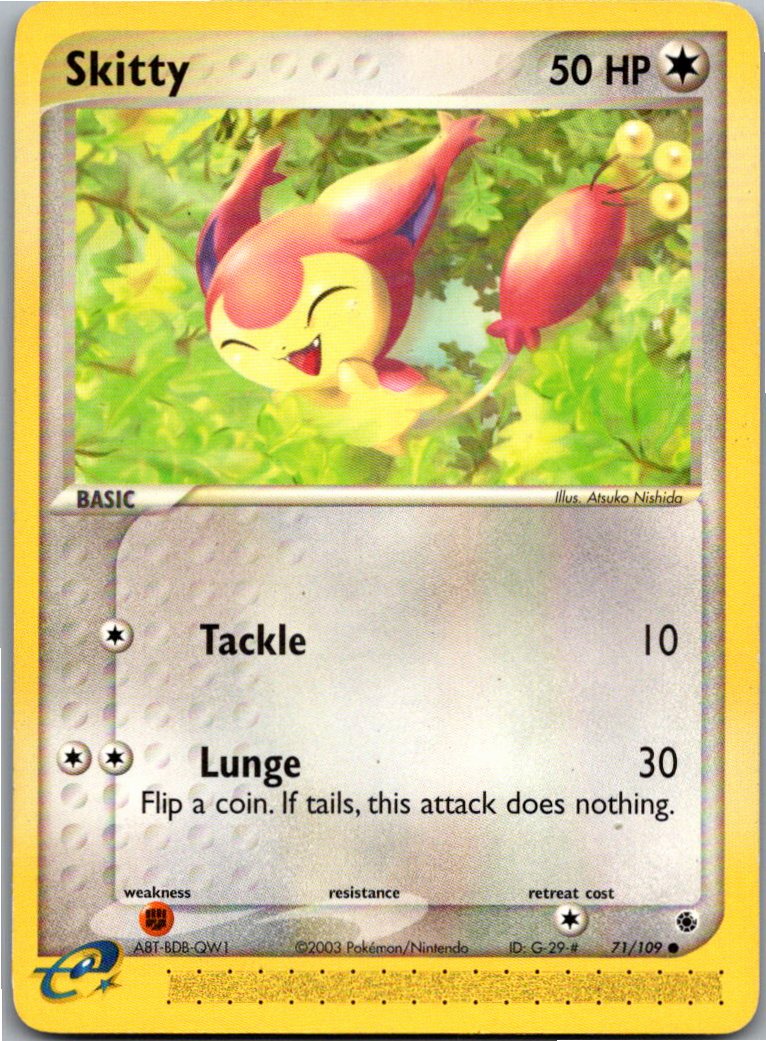 Skitty Eneco 71/109 EX Rubin & Saphir – Vorderseite