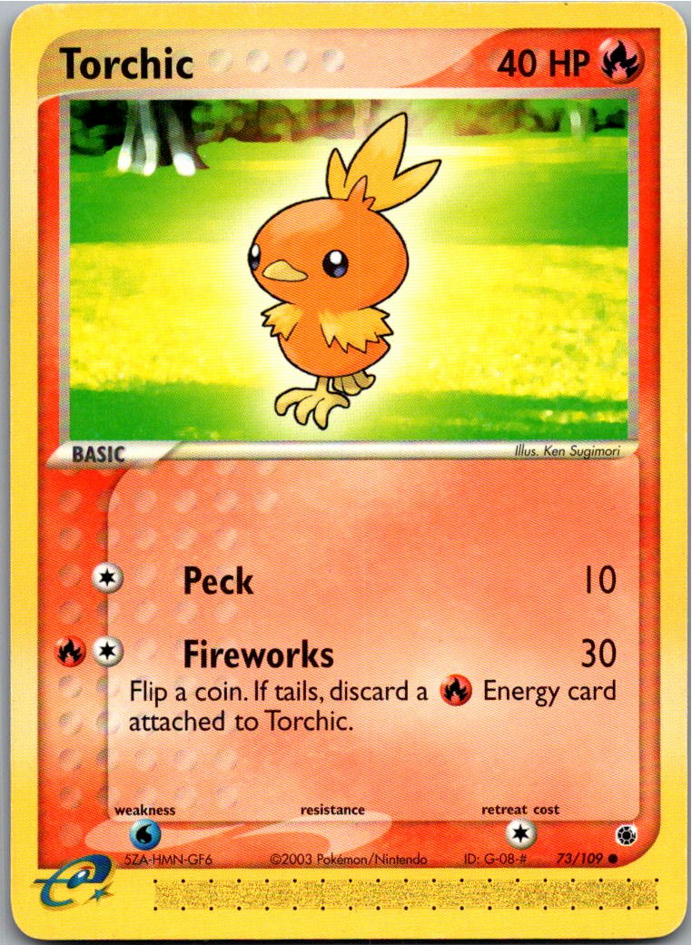 Torchic Flemmli 73/109 EX Rubin & Saphir – Vorderseite