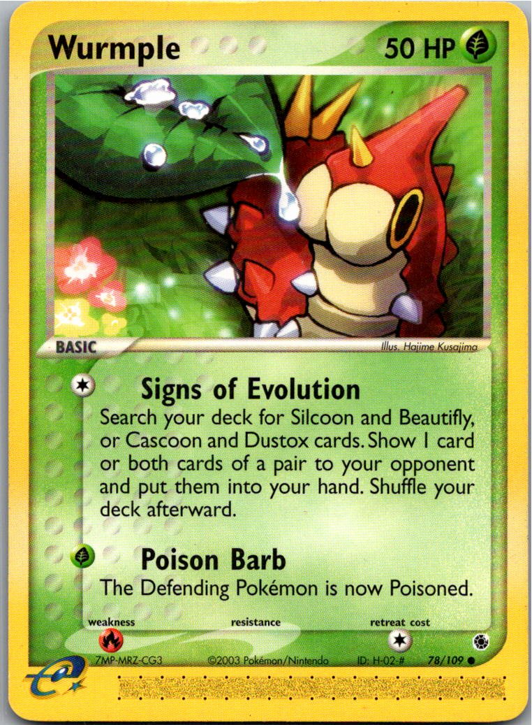 Wurmple Waumpel 78/109 EX Rubin & Saphir – Vorderseite
