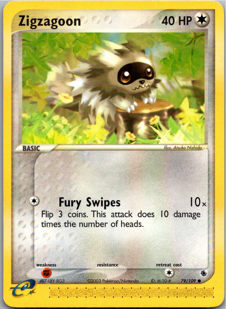 Zigzagoon Zigzachs 79/109 EX Rubin & Saphir – Vorderseite