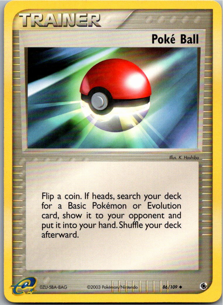 Poké Ball 86/109 EX Rubin & Saphir – Vorderseite