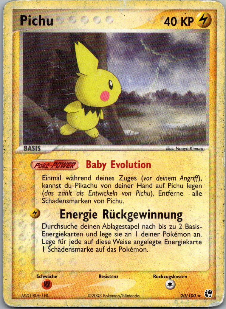 Pichu 20/100 EX Sandsturm – Vorderseite