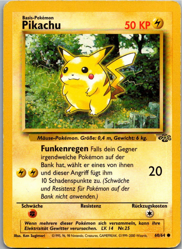 Pikachu 60/64 Dschungel – Vorderseite