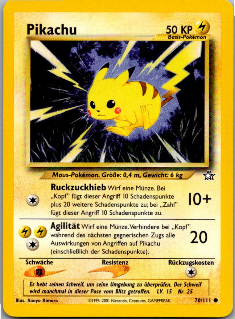 Pikachu 70/111 Neo Genesis – Vorderseite