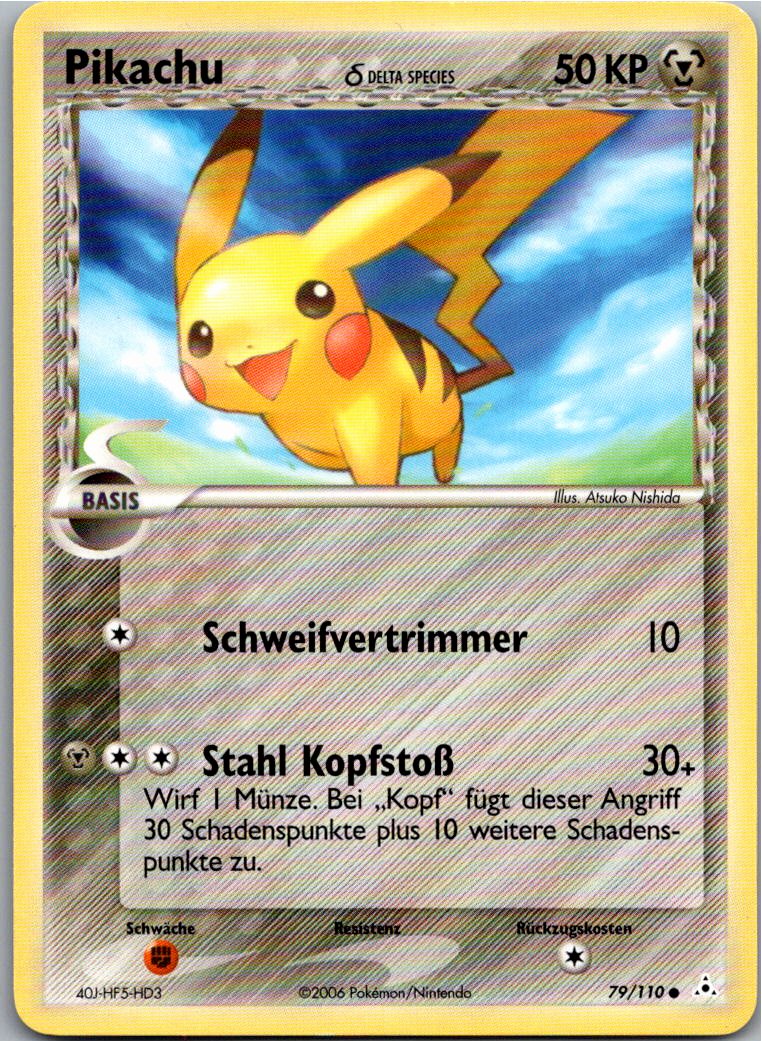 Pikachu 79/110 EX Holon Phantoms – Vorderseite