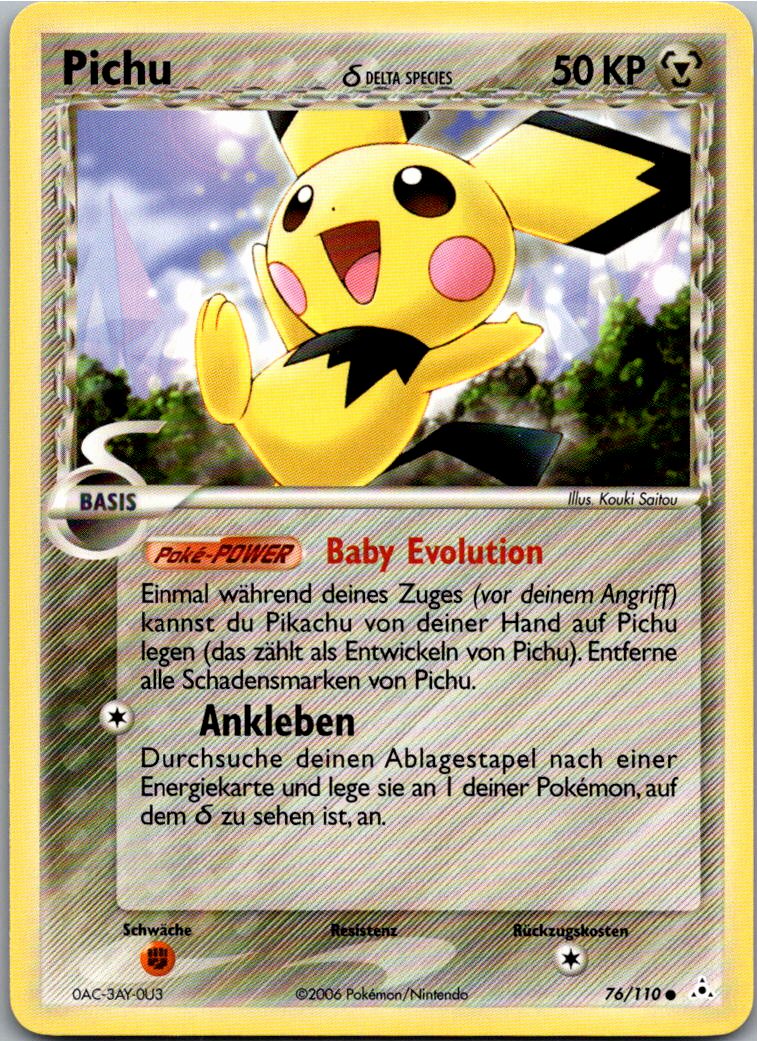 Pichu 76/110 EX Holon Phantoms – Vorderseite