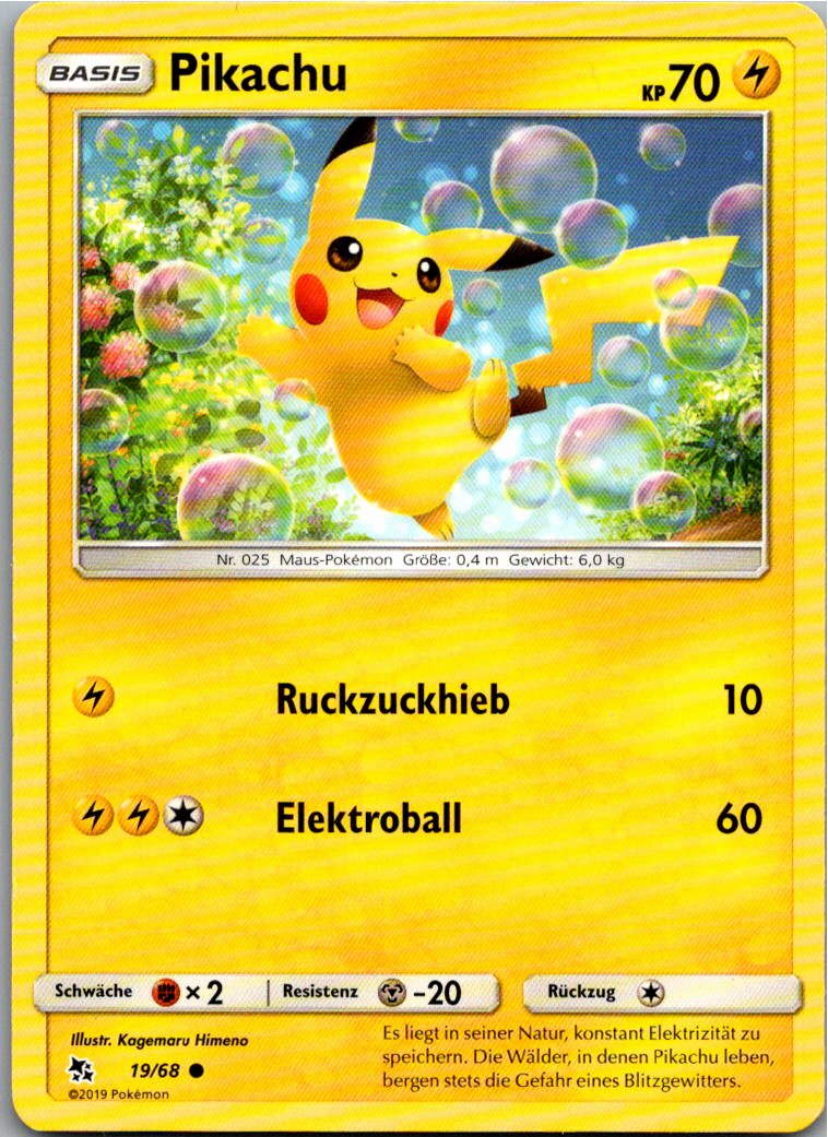 Pikachu 19/68 Verborgenes Schicksal – Vorderseite