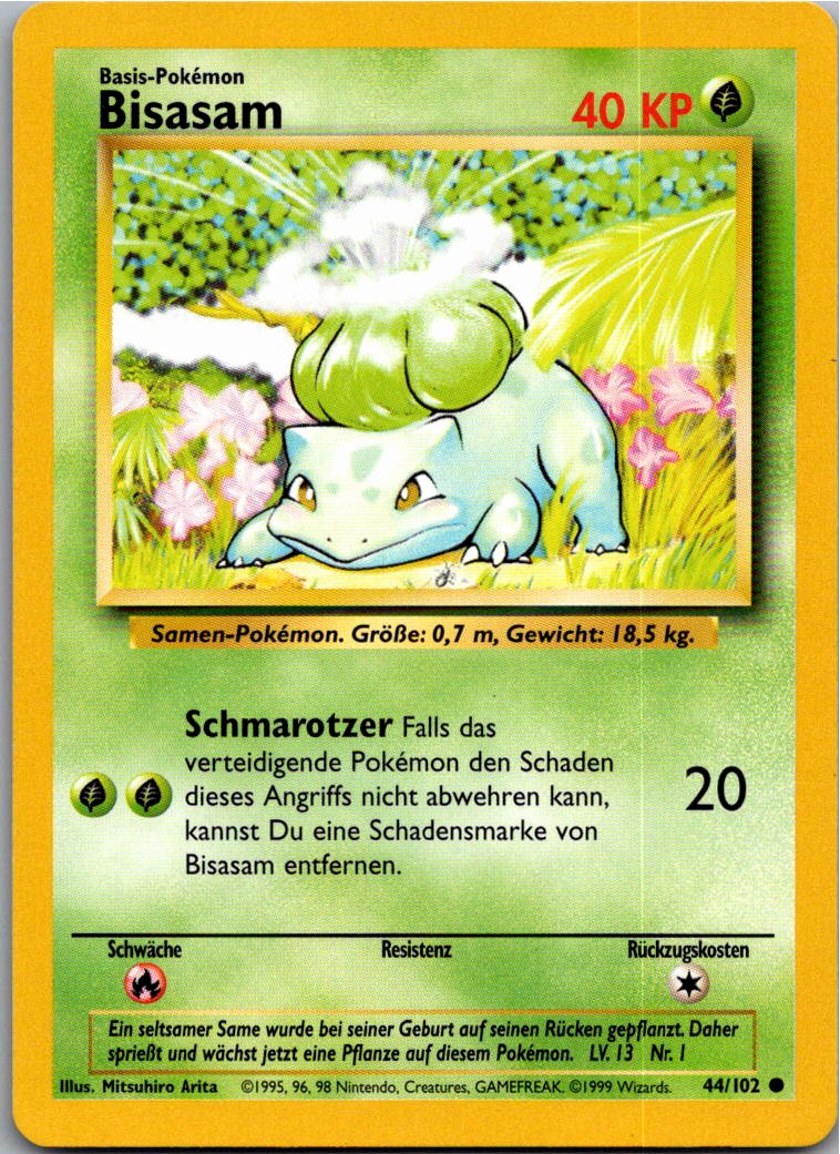 Bisasam 44/102 Grundset – Vorderseite