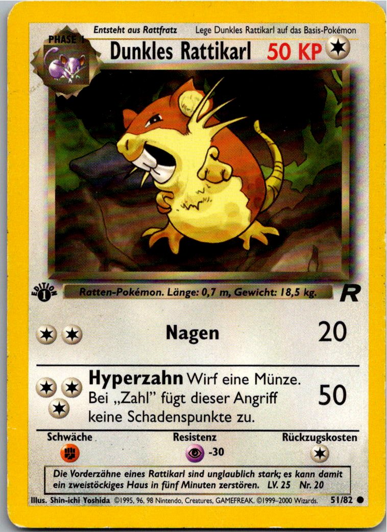 Dark Raticate 51/82 Team Rocket – Vorderseite