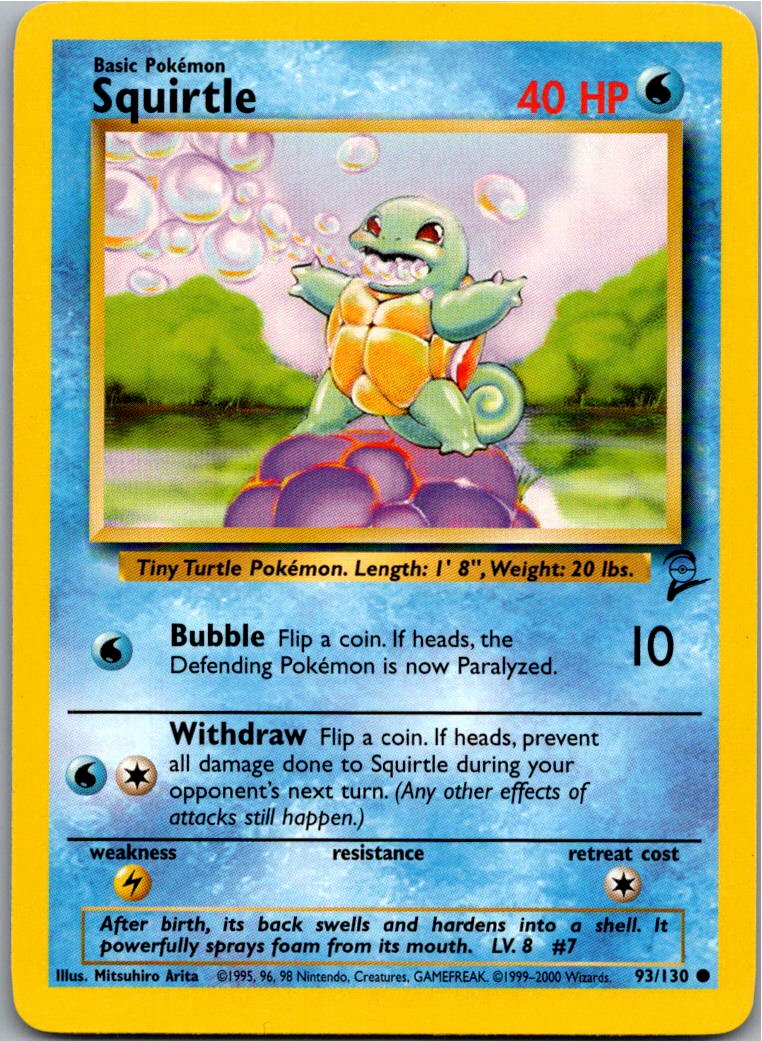 Squirtle Schiggy 93/130 Base Set 2 – Vorderseite