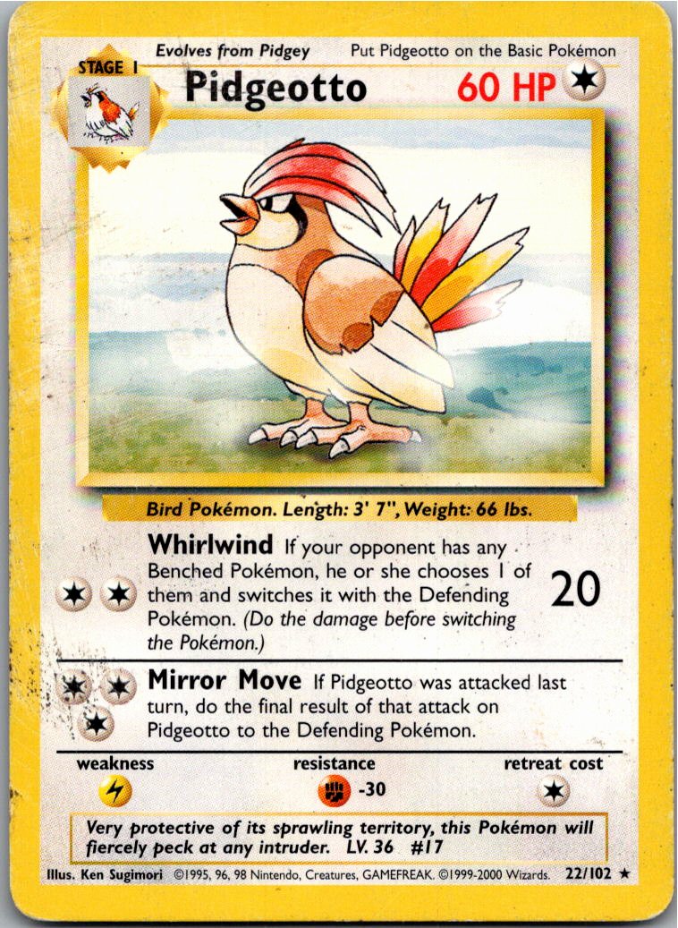 Pidgeotto Tauboga 22/102 Grundset – Vorderseite