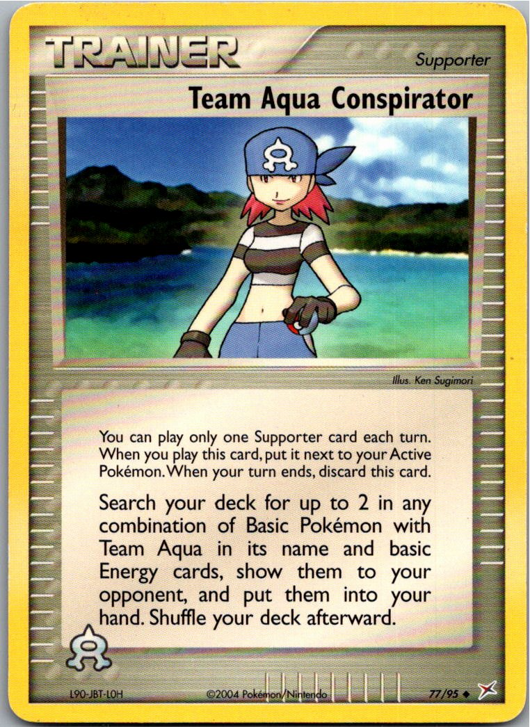 Team Aqua Conspirator 77/95 EX Team Magma vs Team Aqua – Vorderseite