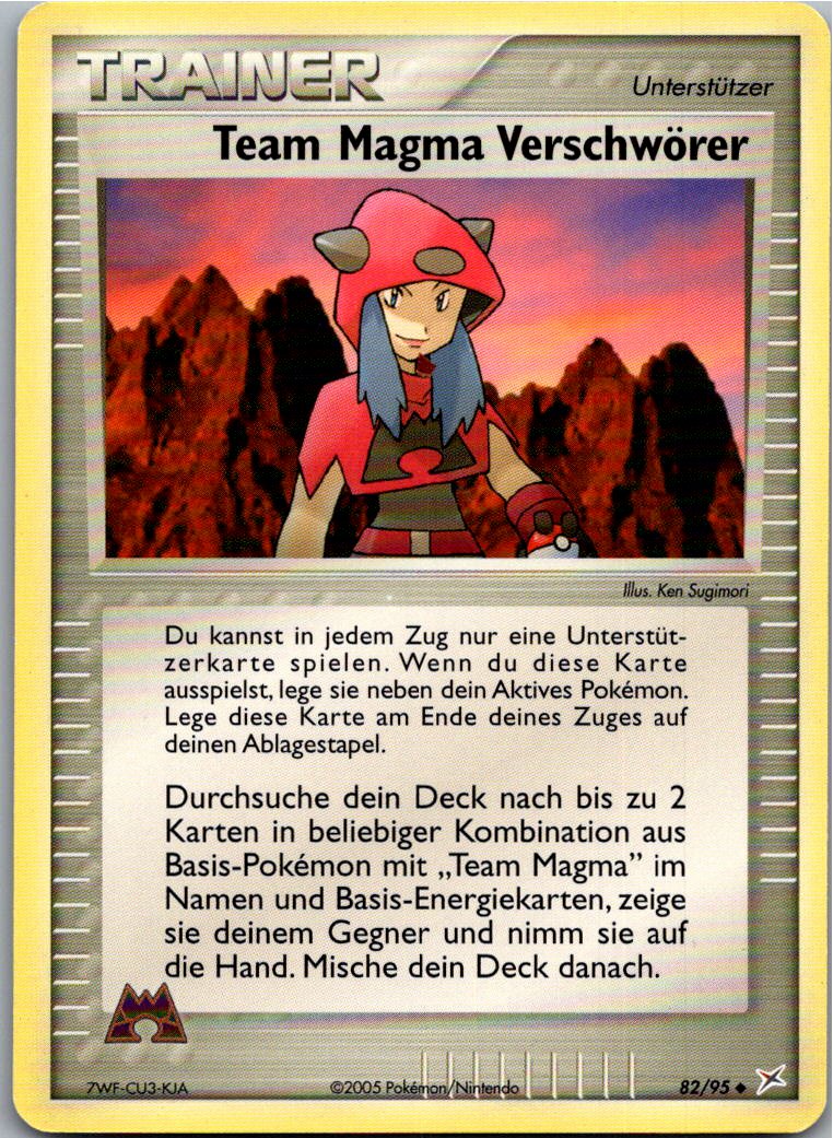 Team Magma Verschwörer 82/95 EX Team Magma vs Team Aqua – Vorderseite