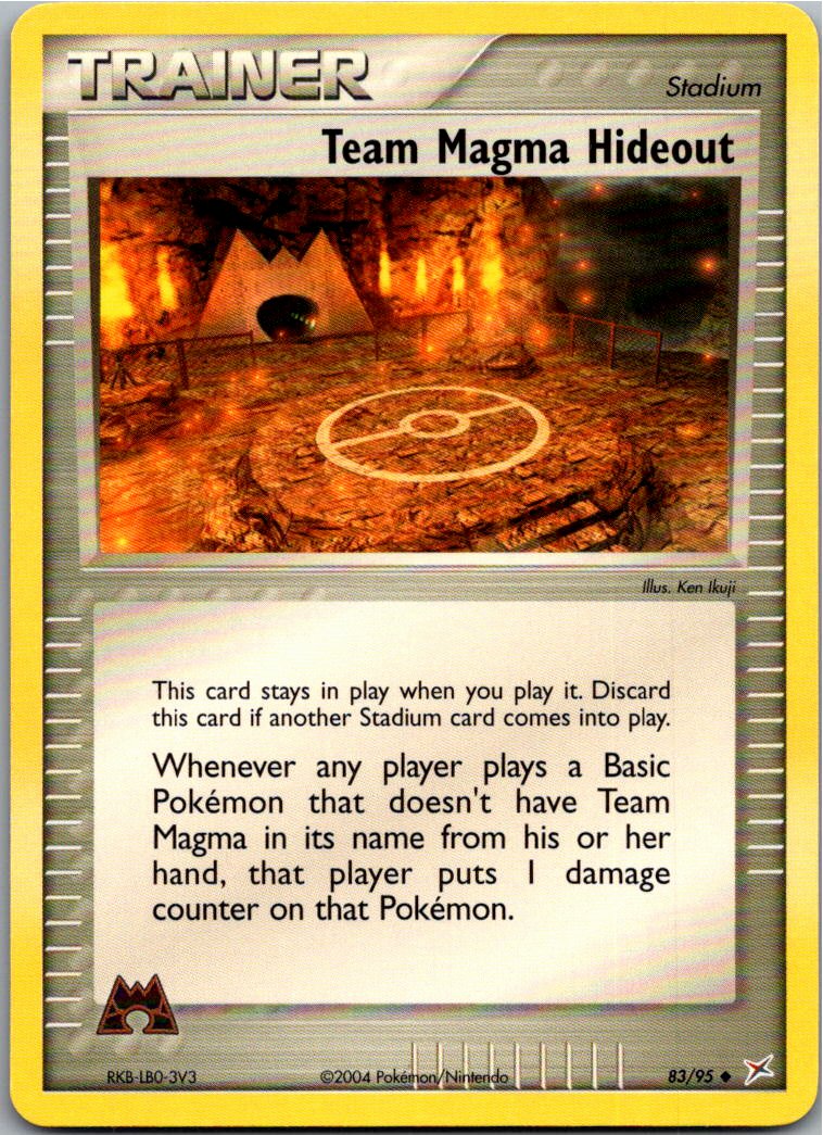 Team Magma Hideout 83/95 EX Team Magma vs Team Aqua – Vorderseite