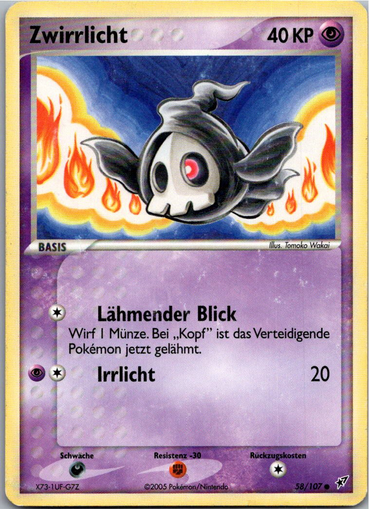Zwirrlicht 58/107 EX Deoxys – Vorderseite