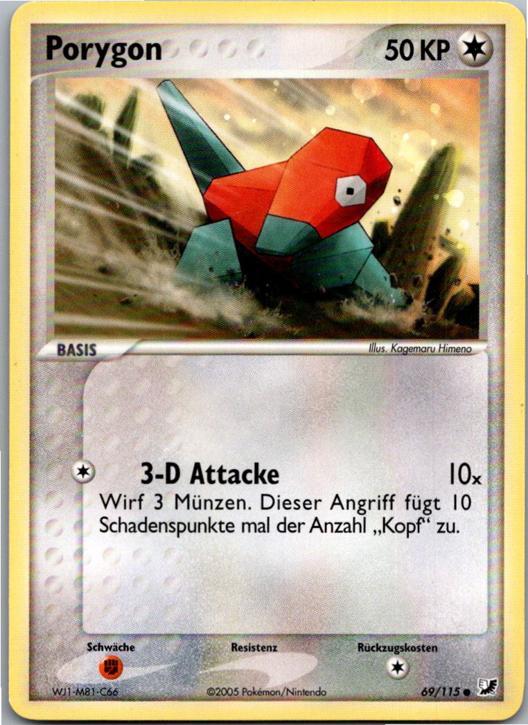 Porygon 69/115 EX Verborgene Mächte – Vorderseite
