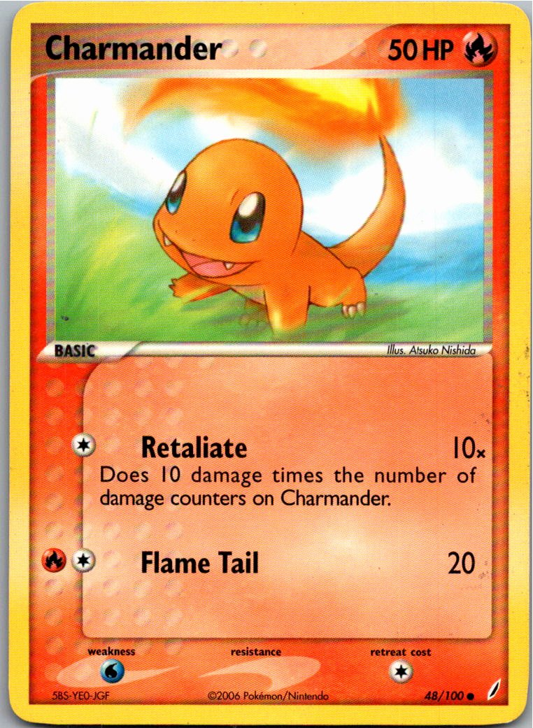 Charmander Glumanda 48/100 EX Crystal Guardians – Vorderseite