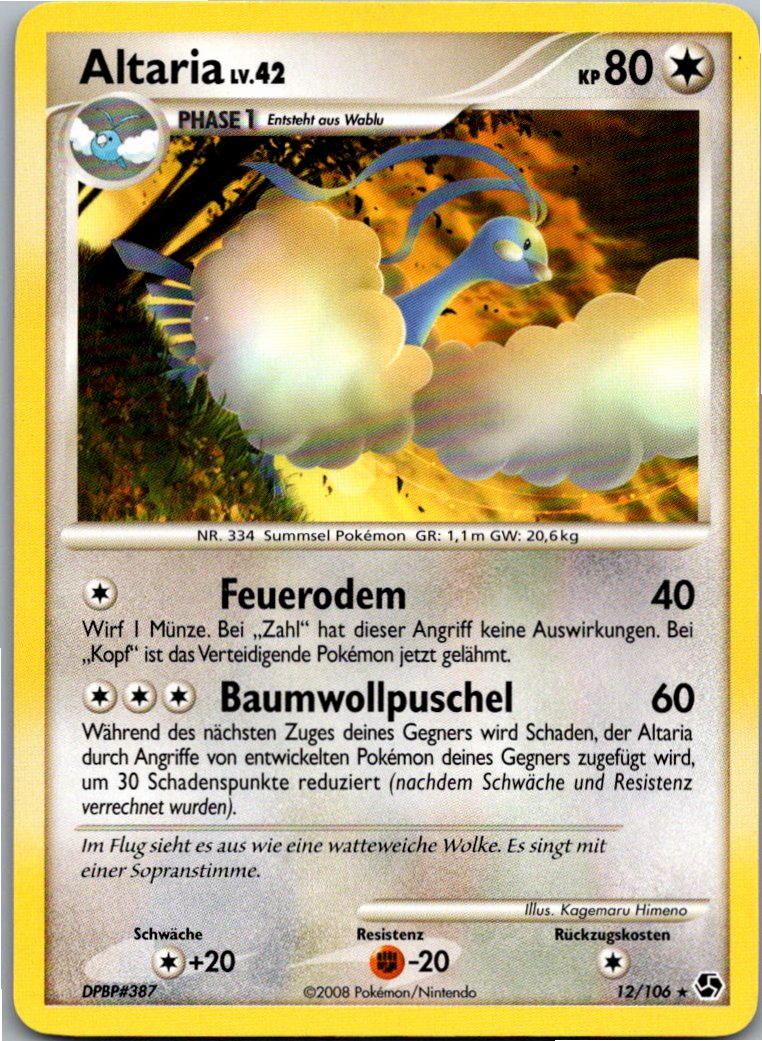 Altaria 12/106 Epische Begegnungen – Vorderseite