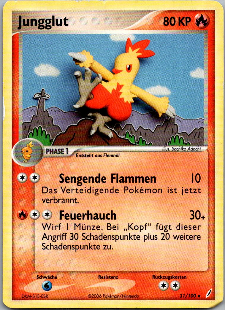 Jungglut 31/100 EX Crystal Guardians – Vorderseite