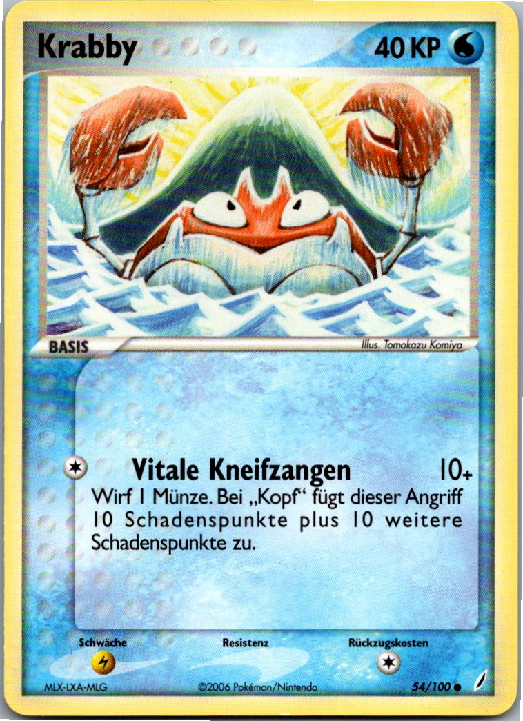 Krabby 54/100 EX Crystal Guardians – Vorderseite