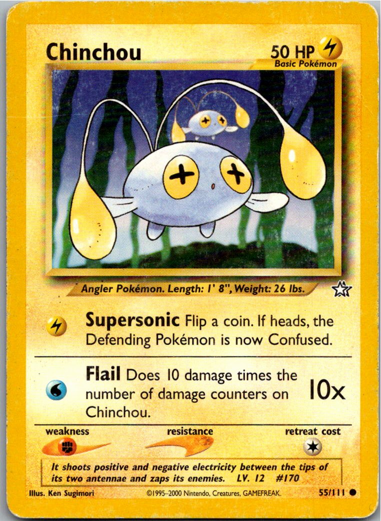 Chinchou Lampi 55/111 Neo Genesis – Vorderseite
