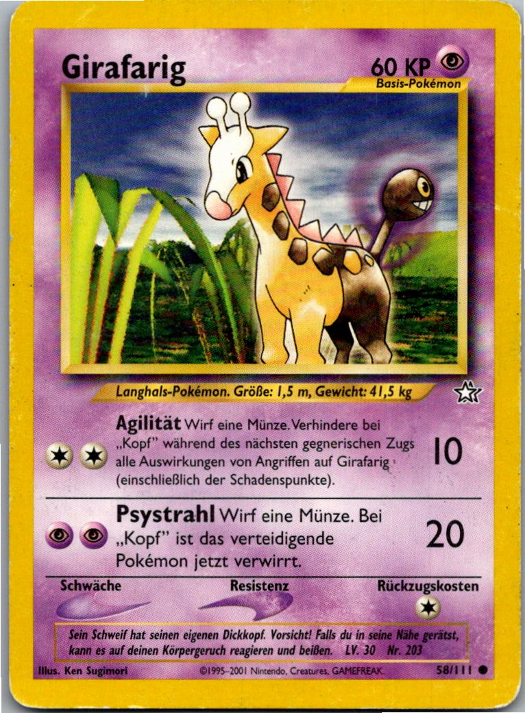 Girafarig 58/111 Neo Genesis – Vorderseite