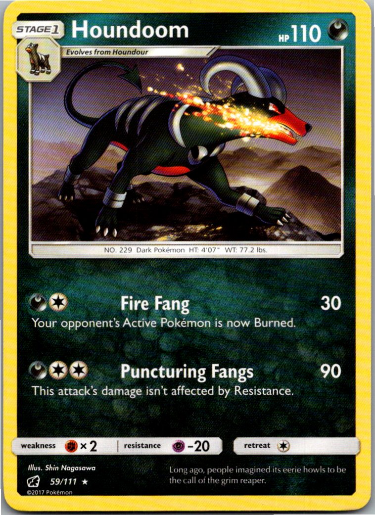 Houndoom Hundemon 59/111 Aufziehen der Sturmröte – Vorderseite