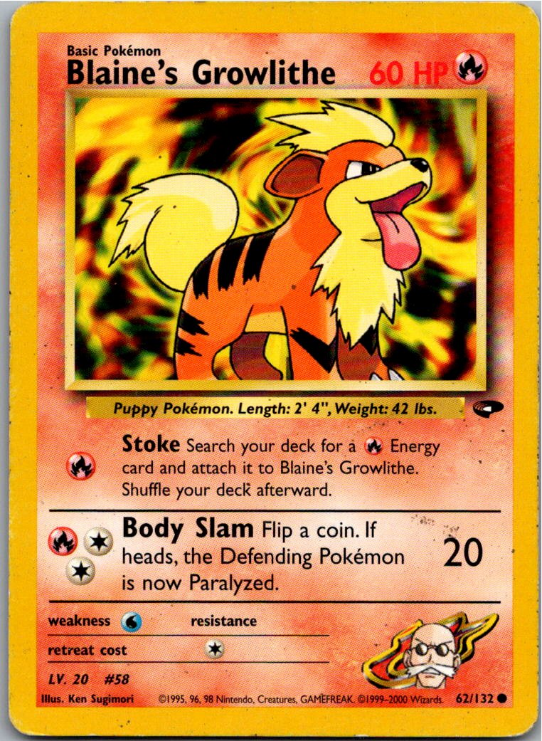 Blaine's Growlithe 62/132 Gym Challenge – Vorderseite