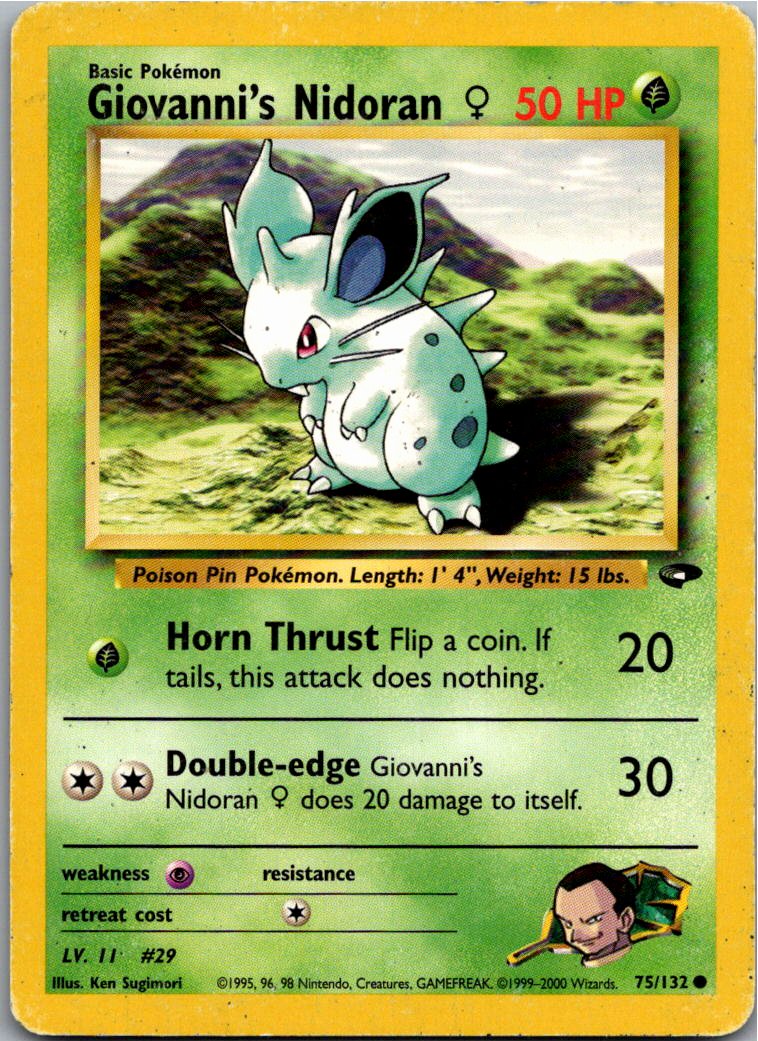 Giovanni's Nidoran ♀ 75/132 Gym Challenge – Vorderseite