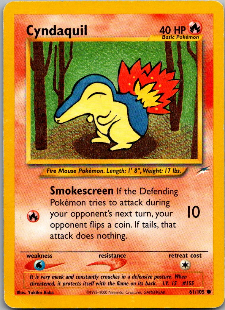Cyndaquil Feurigel 61/105 Neo Destiny – Vorderseite