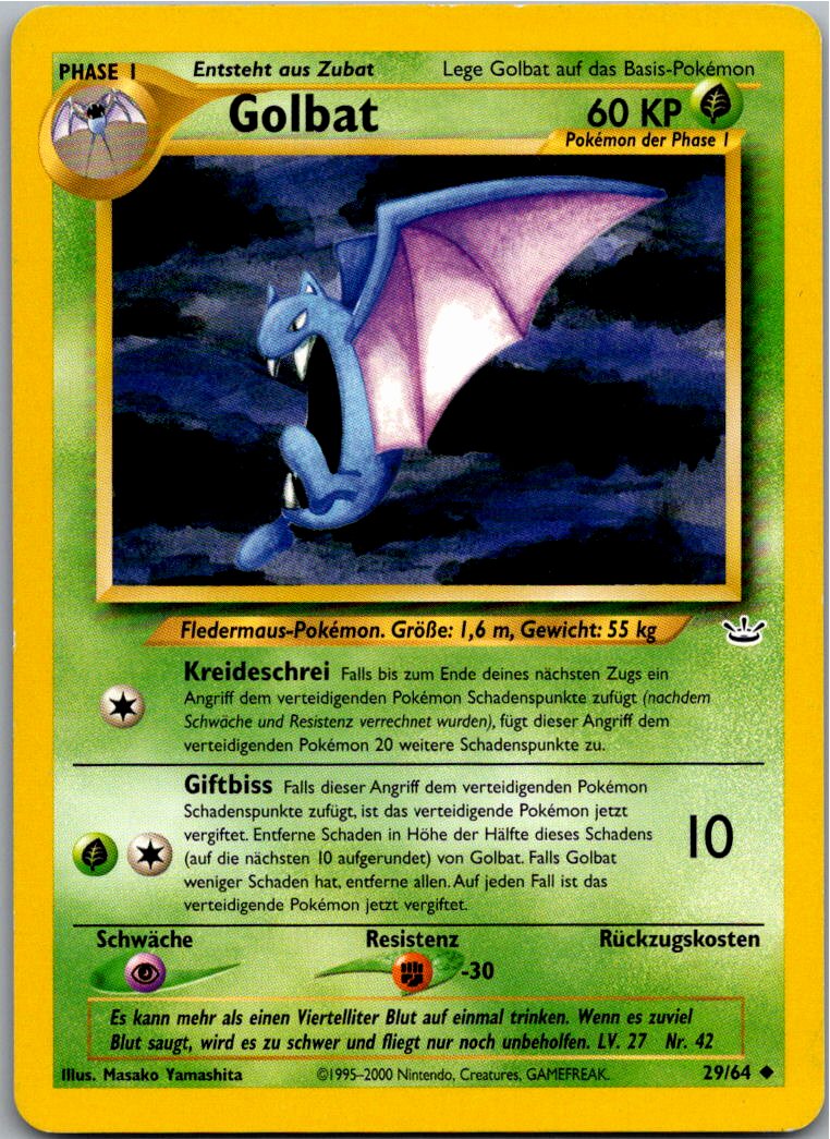 Golbat 29/64 Neo Revelation – Vorderseite