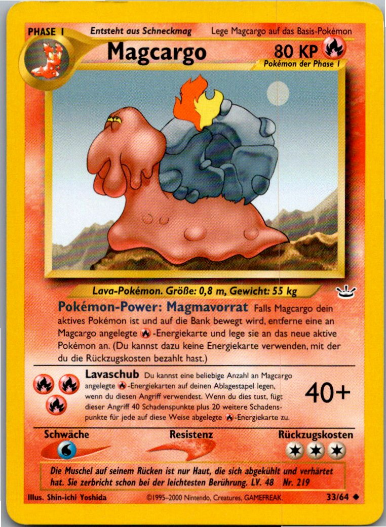 Magcargo 33/64 Neo Revelation – Vorderseite