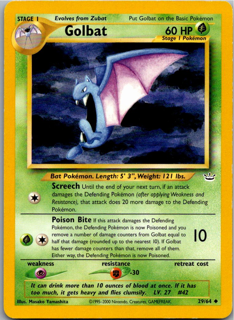 Golbat 29/64 Neo Revelation – Vorderseite